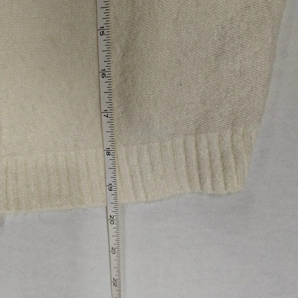 American Eagle Womens Cream Crew Neck Knit Pullover Sweater Size S Small White